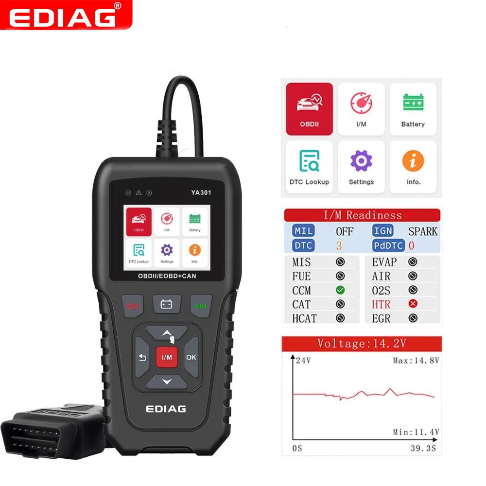 Leitor De Código De OBDII EDIAG YA301 2 obd Scanner Ferramenta De