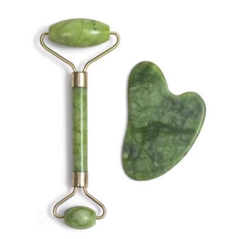 Rolo Pedra De Jade Placa Gua Sha Massagem Facial Anti Ruga Shopee Brasil