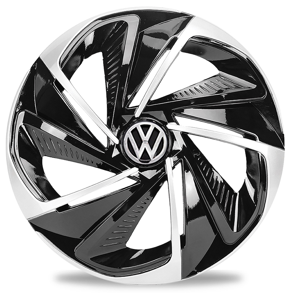 Calota Nitro Aro 14 Black Silver Vw Gol Fox Polo Voyage Up Unidade