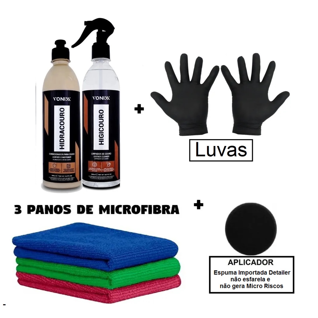 Kit Para Hidratar E Limpar Couro Hidracouro E Higicouro Vonixx 500ml