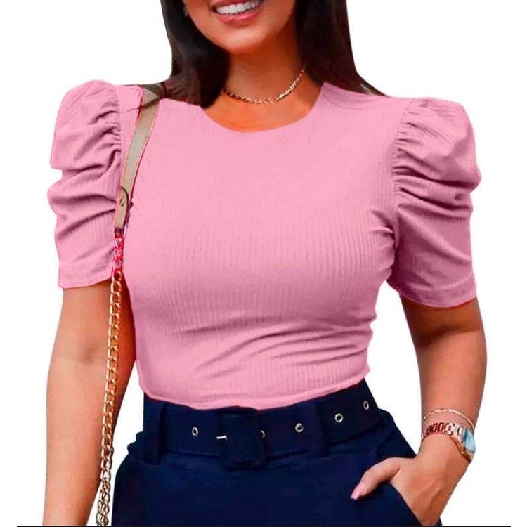 Blusa Feminina Manga Bufante Princesa Shopee Brasil