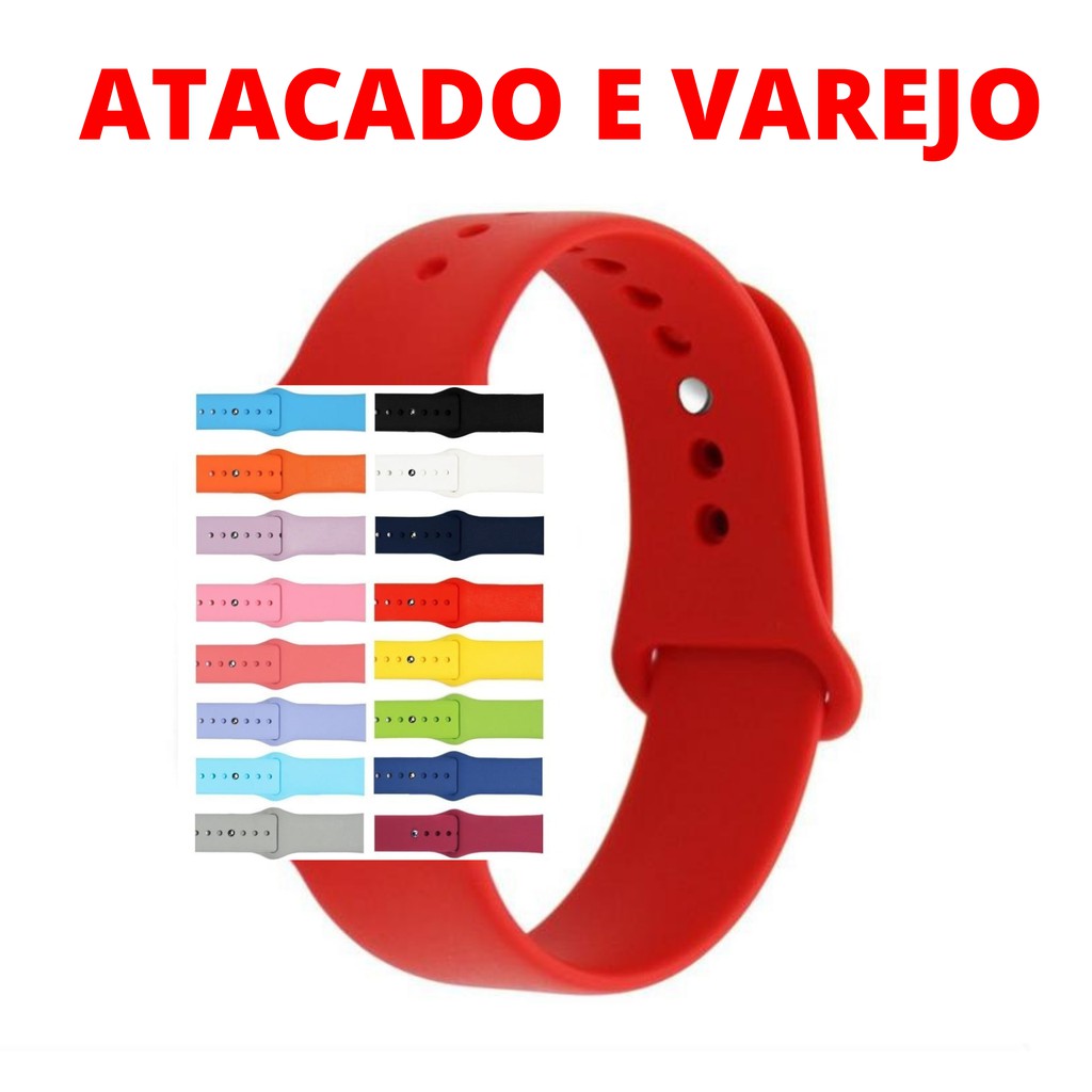 Pulseira Silicone Sm Diversas Cores Vermelho Branco Azul Rosa Verde