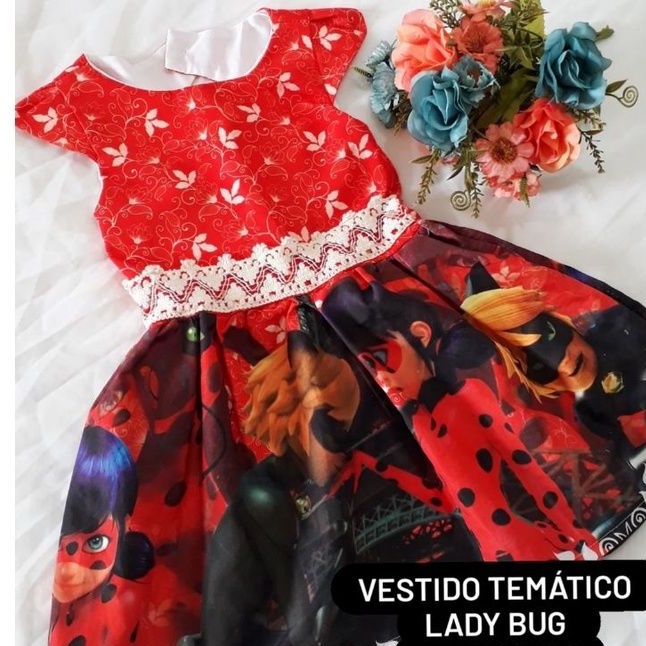 Vestido Temático Lady Bug Shopee Brasil