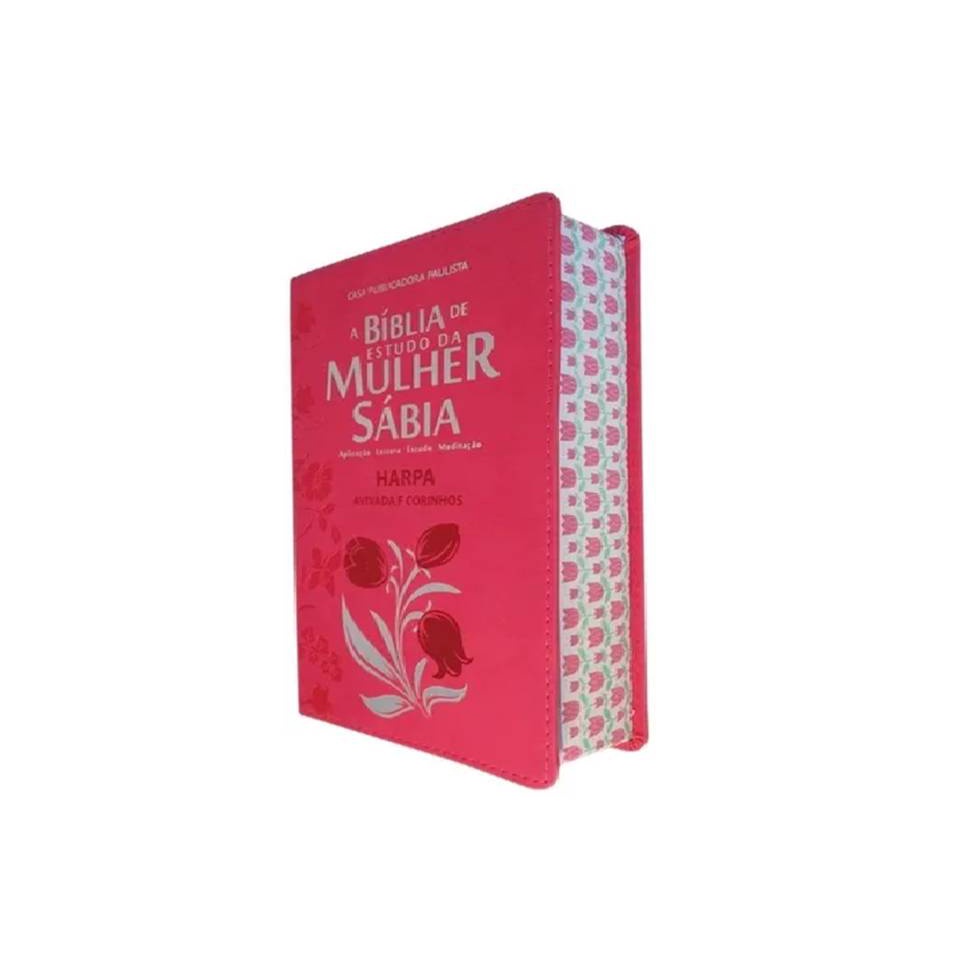 Bíblia de Estudo Mulher Sábia Tulipa Pink Grande Harpa Shopee Brasil