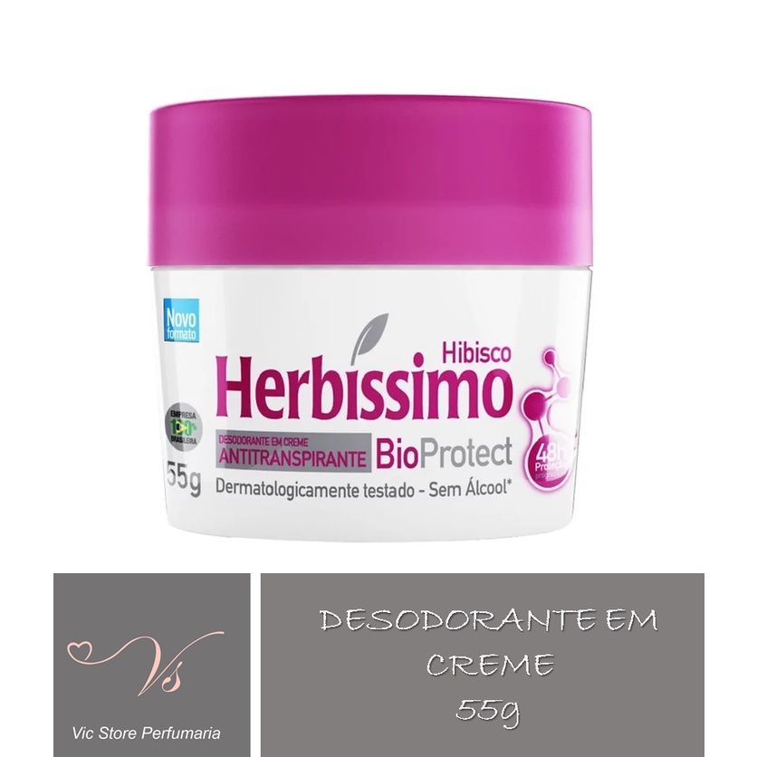 Desodorante Creme Herbissimo Hibisco 55g Shopee Brasil