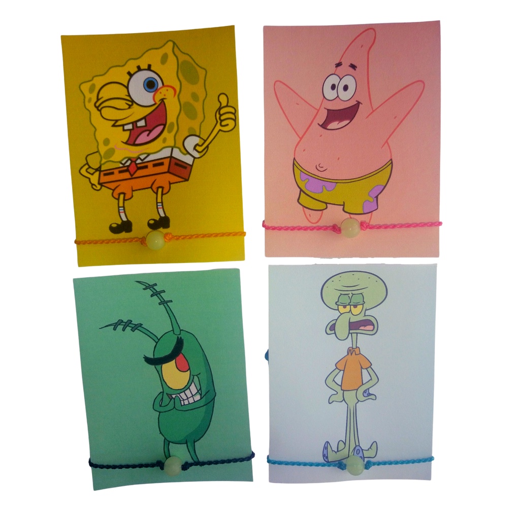 Pulseiras Bob Esponja E Patrick Estrela Brilham No Escuro Shopee Brasil