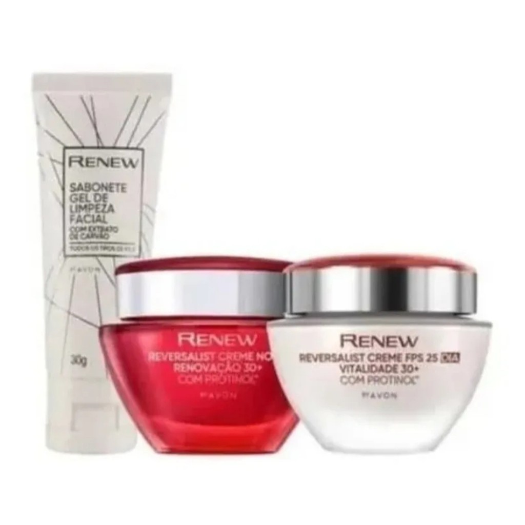 Kit Renew Reversalist Dia E Noite Protinol Gel De Limpeza Avon