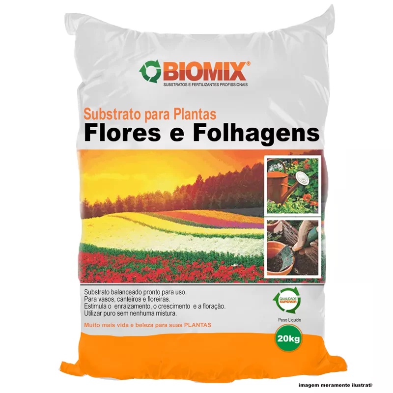 Substrato Biomix Terra Adubada Para Cultivo De Flores Plantas Cactos