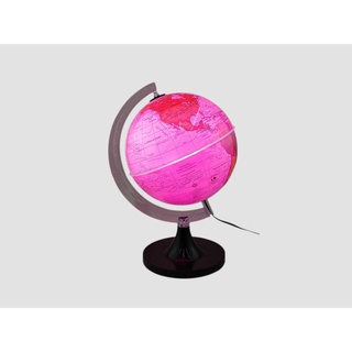 Kit Globo Terrestre Rosa Cm Led Profissional Mapa Do Estado De Sp