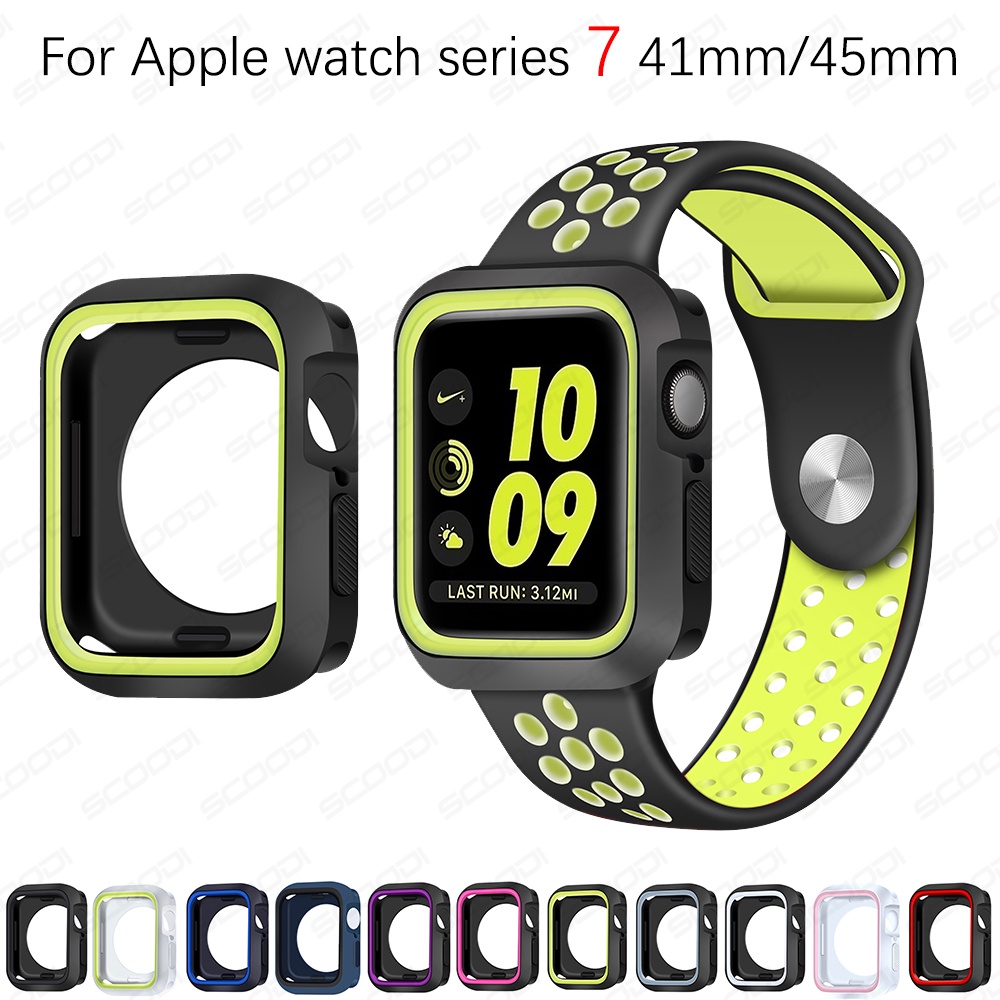 Capa Pulseira De Silicone Para Apple Watch Series 7 IWatch 45mm 41mm