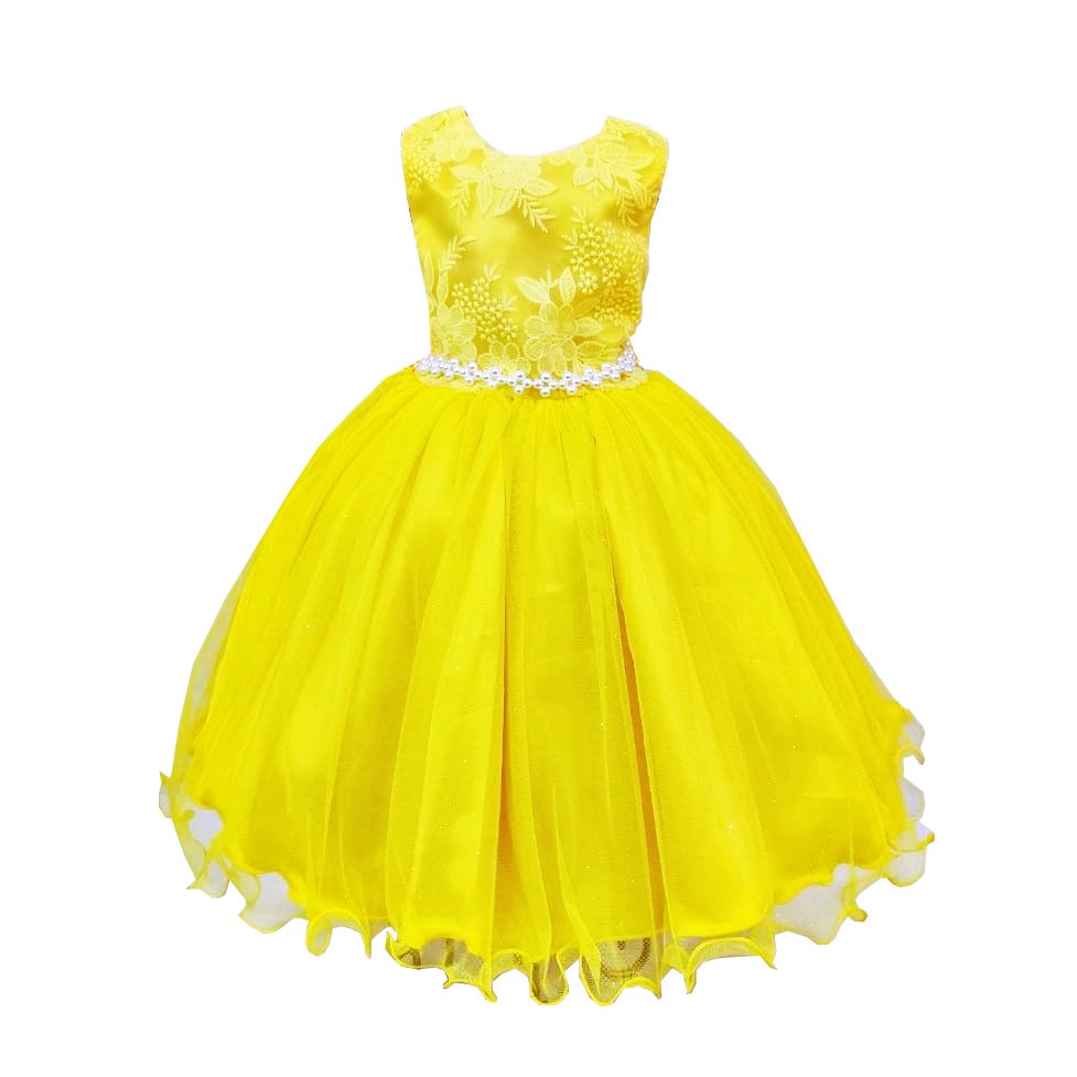 Vestido De Festa Infantil Amarelo Luxo Shopee Brasil