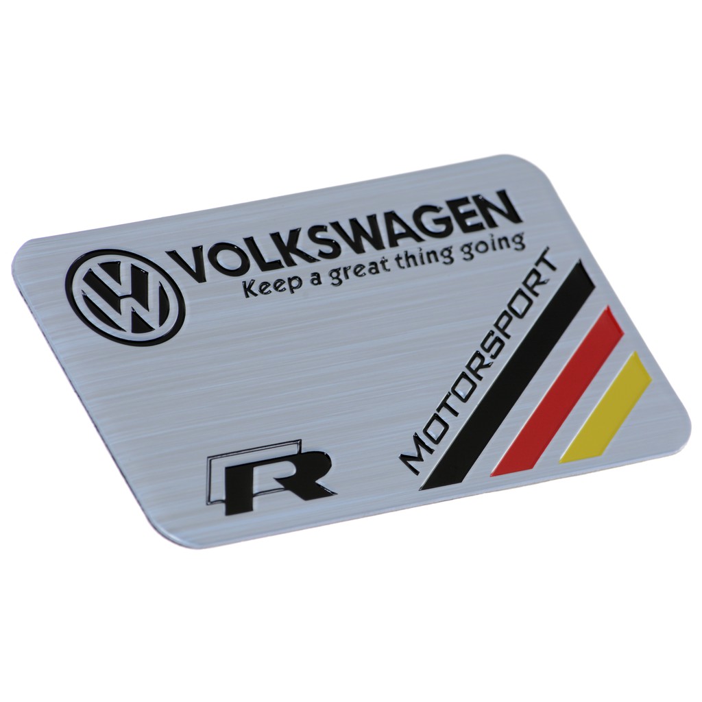 EMBLEMA EM METAL ALUMINIO ESCOVADO VOLKSWAGEN VW RLINE R LINE