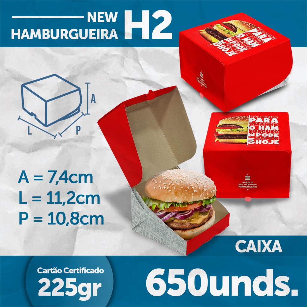 Caixa Hamburguer New H Vermelha Caixa Shopee Brasil