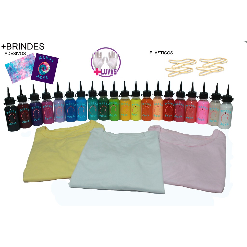 Tinta Tie Dye Tecido Aquarela Kit Completo Brindes Shopee Brasil