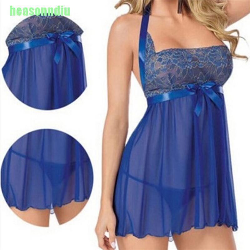 HO Lingerie Sexy Mulher BabyDoll Sleepwear Vestido De Noite Plus