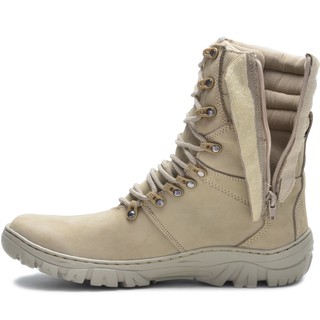 Bota Coturno Militar Zíper Couro Desert Tan Palmilha Gel Shopee Brasil