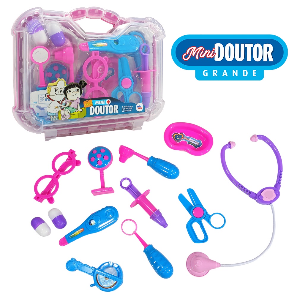 Maleta De Médico De Brinquedo Criança Completa Kit 12 Peças Presente