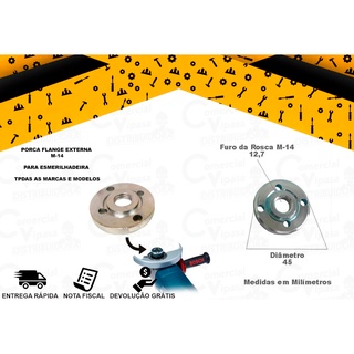 Flange Porca Externa Para Esmerilhadeira 4 1 2 7 9 Adaptador De