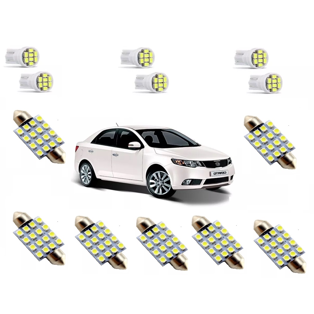 Kit Lampadas Led Cerato Kia Placa Teto Torpedo Porta Malas Shopee Brasil