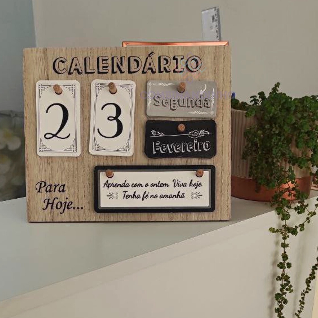 Calend Rio Mdf De Mesa Decorativo Frases Motivacionais Shopee Brasil