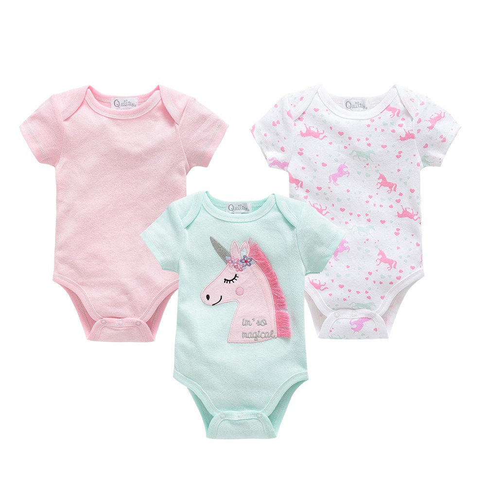 Kavkas Pcs Baby Unicorn Jumpsuit Rec M Nascido De Manga Curta Boy Girl