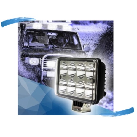 Farol De Milha Retangular 24w 8 Led Troller Pick Up Offroad 4x4 Carro