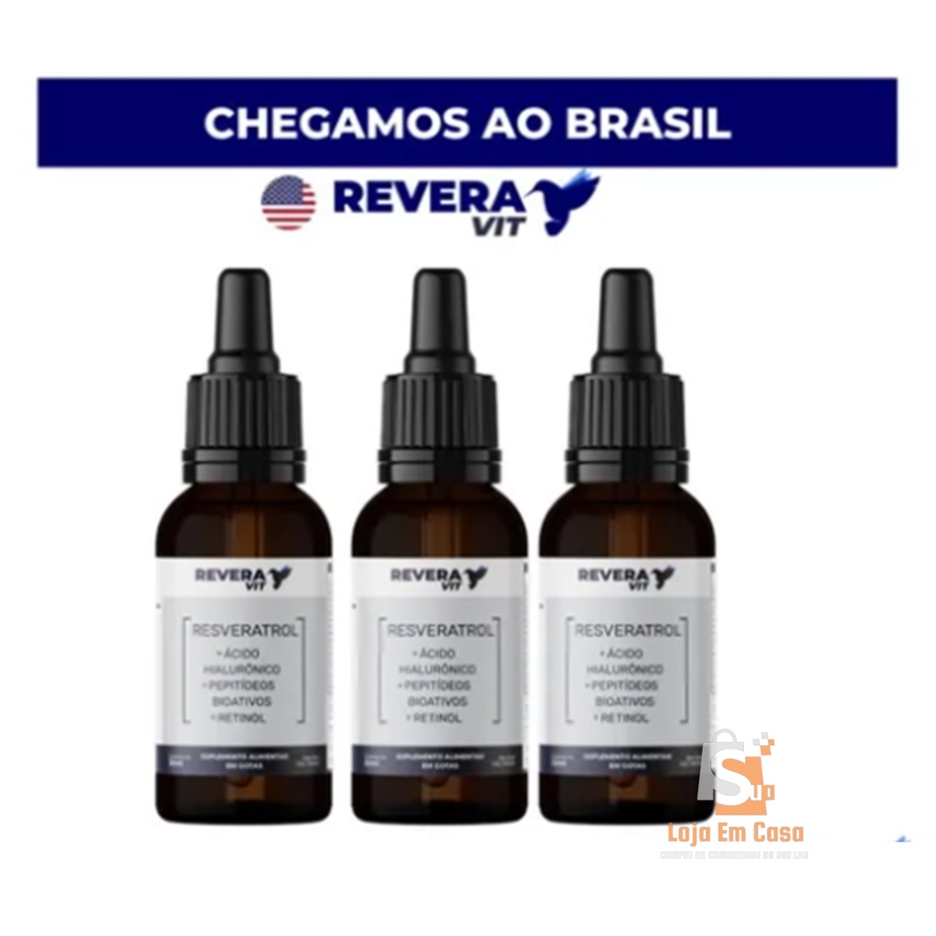 Kit Reveravit Poderoso Resveratrol Americano Cido Hialur Nico