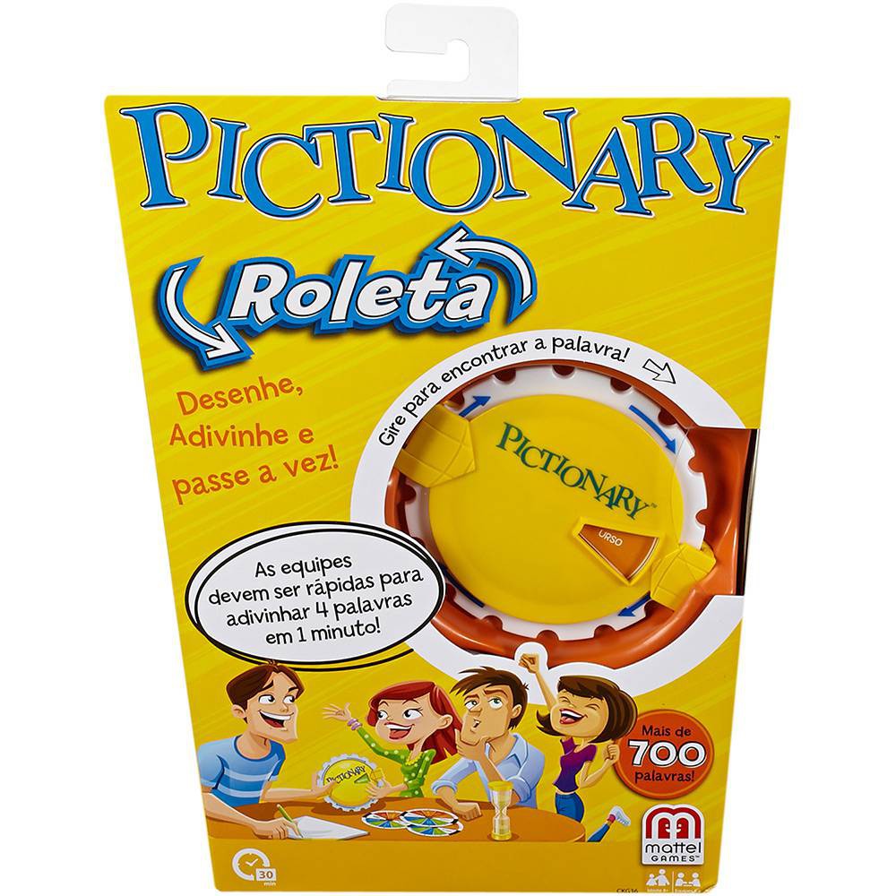 Jogo Pictionary Roleta Mattel adivinhação desenho