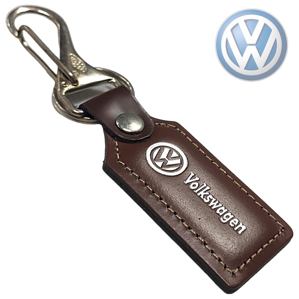 Chaveiro Volkswagen Couro Carro Mosquet O Automotivo Timbrado Marrom