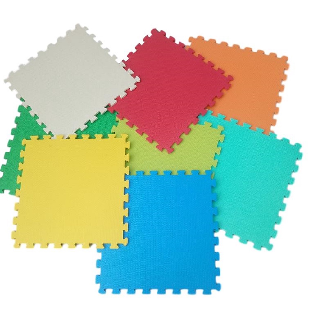 Kit 9 Tapetes Tatames Colorido Eva 50x50x1 5cm 15mm Borda Infantil