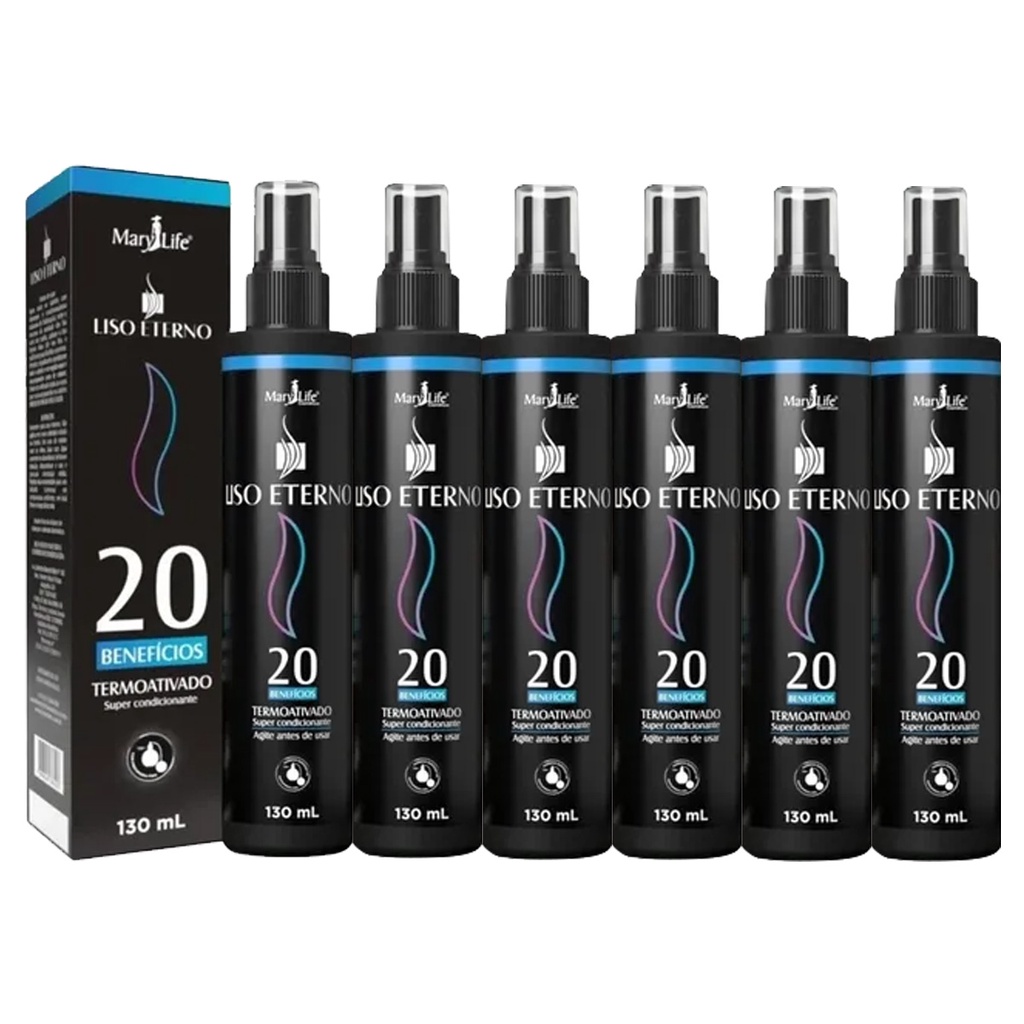 Kit 6x Liso Eterno 130 Ml Termo Ativado Mary Life Shopee Brasil