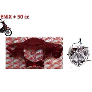 Carenagem Do Farol Vermelha E Farol Completo Phoenix Gold 50 Cc