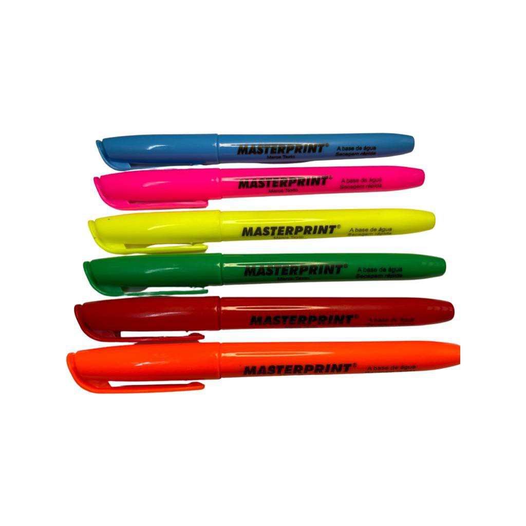 Kit Canetas Marca Texto Tom Pastel Ou Tom Neon Masterprint Cores