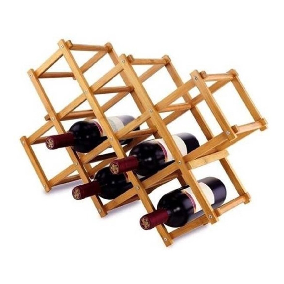 Suporte Para Vinhos Retratil Para Garrafas Madeira Shopee Brasil