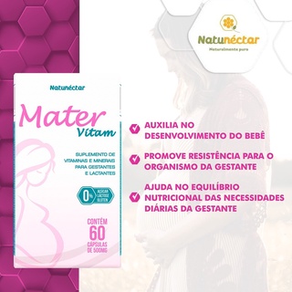 KIT Combo 2 Mater Vitam 60 cápsulas Vitamina Gestante Lactante Mamãe