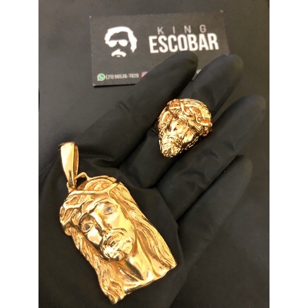 PINGENTE E DEDEIRA ROSTO DE JESUS MOEDA ANTIGA 18k Shopee Brasil