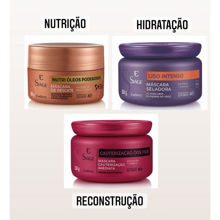 Kit Siage Eudora Para Cronograma Capilar Contem M Scaras Nutri Leos