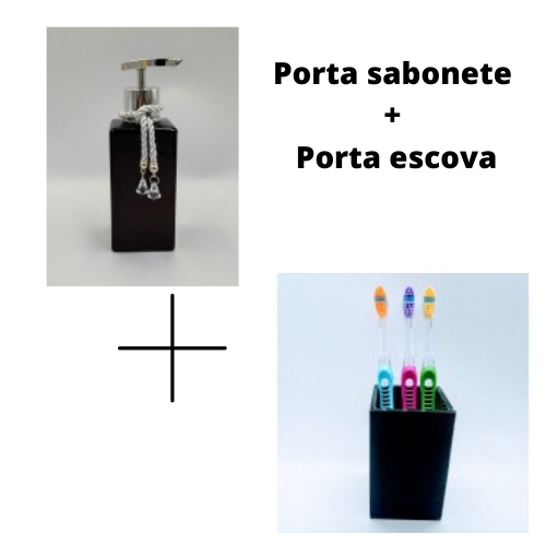 Kit Banheiro Lavabo Saboneteira E Porta Escova 2 Peças Shopee Brasil