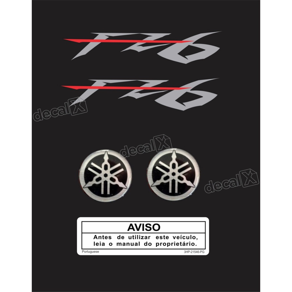 KIT ADESIVO EMBLEMA YAMAHA PARA FAZER FZ6 LOGO TANQUE RESINADO