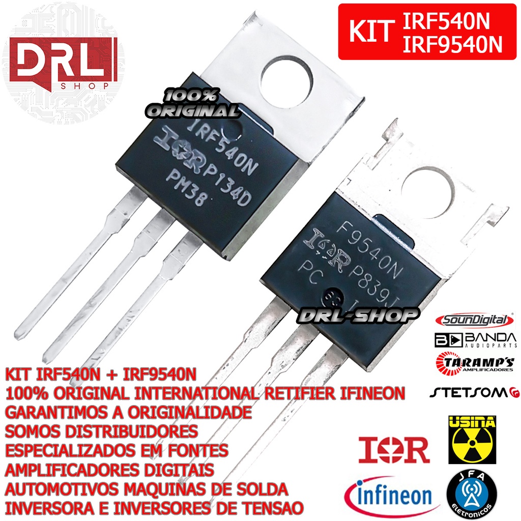 Kit 1 Par Transistor Mosfet Irf540n Irf9540n Original Shopee Brasil