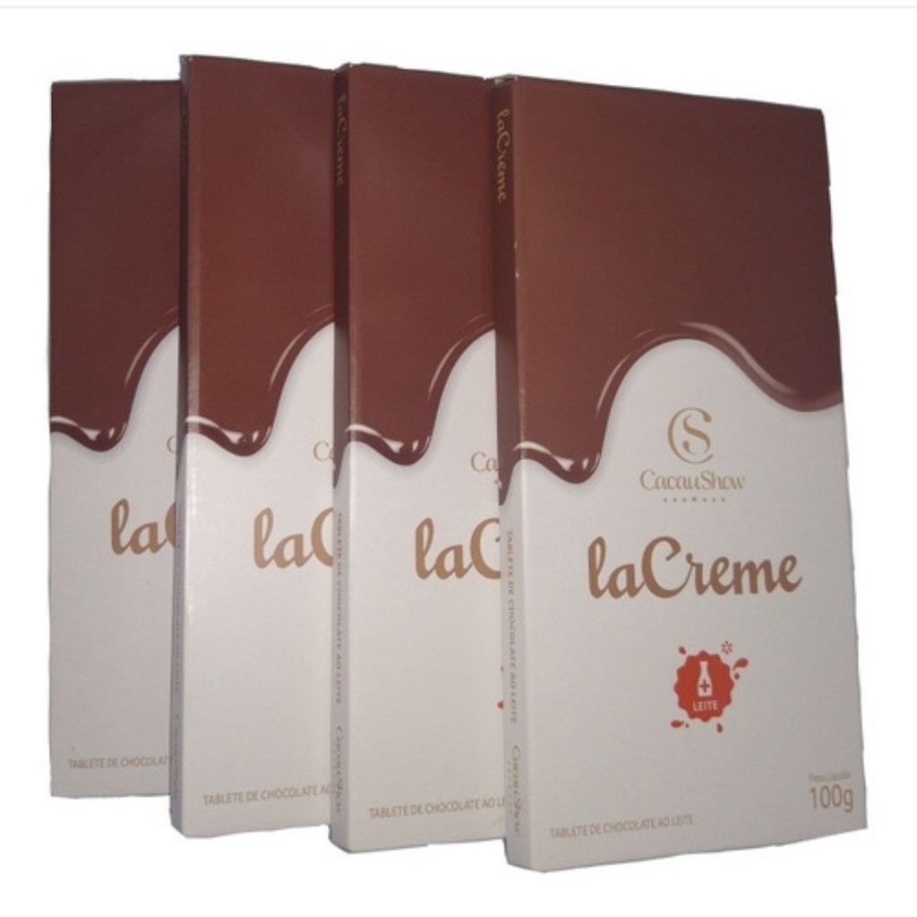 4 Tabletes Lacreme Chocolate Ao Leite 100g Cada Cacau Show Shopee Brasil