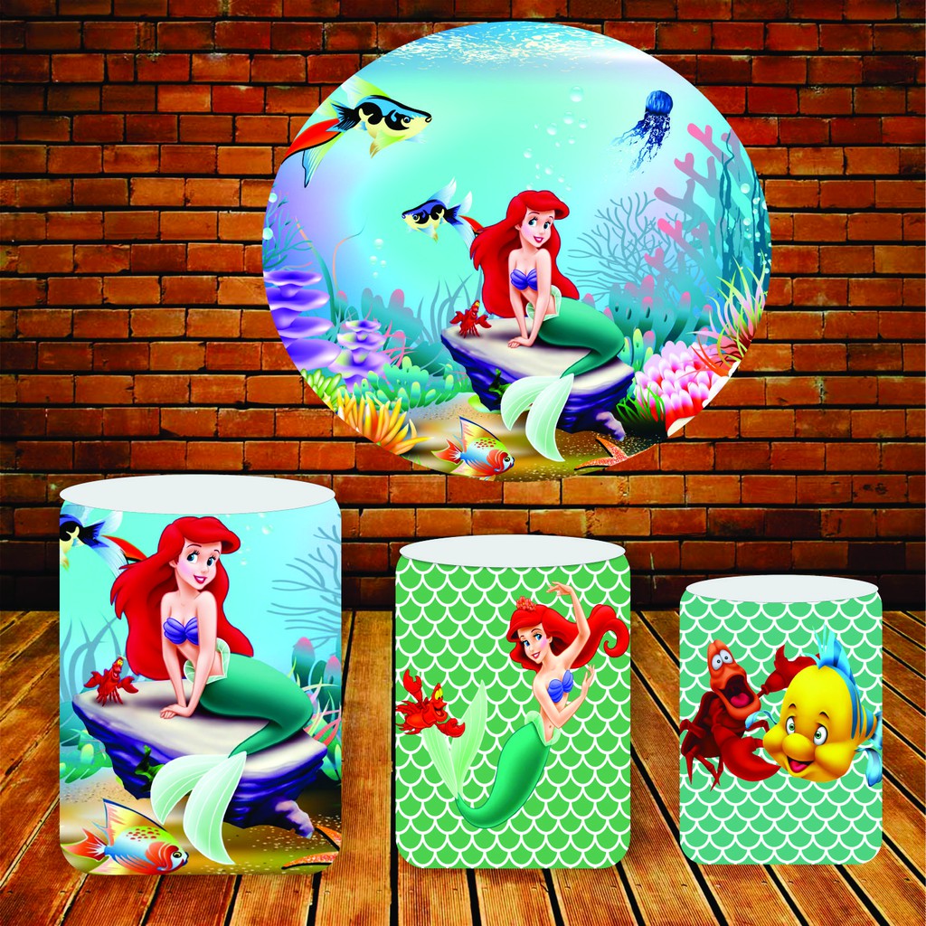 Trio De Capas De Cilindros Painel Ariel 1 35 X 1 35 Em Lona Fosca