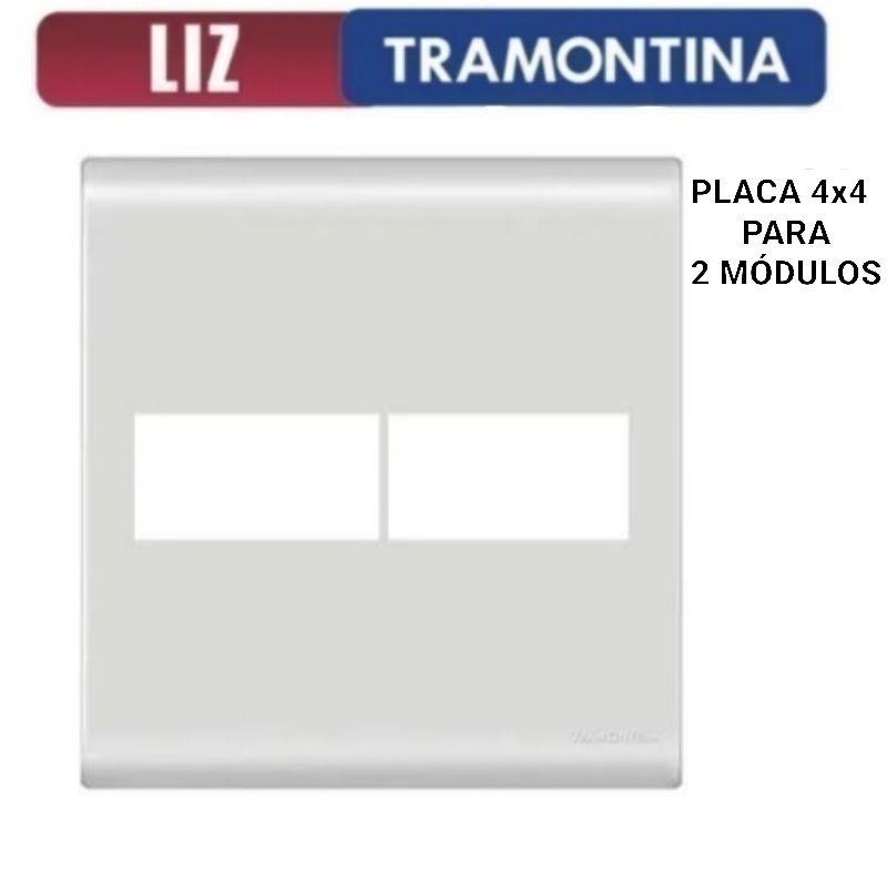 Placa Para M Dulos Postos Tramontina Liz Conjunto X Branco