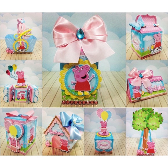 Kit Caixinhas Lembrancinha Peppa Pig Aniversario Festa Infantil