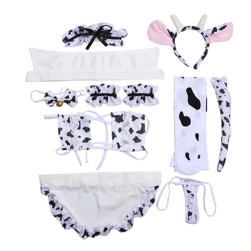 Lingerie Cosplay Maid Vaquinha Cowgirl Maid Kawaii Cow Anime Otaku
