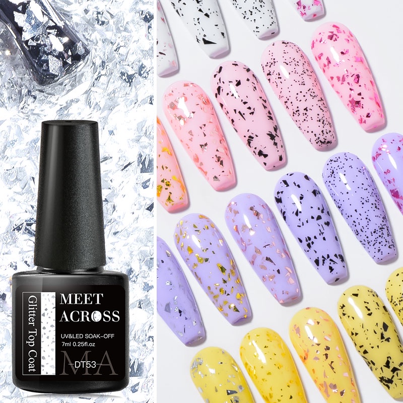 Meet Across Glitter Top Coat Esmalte Gel Ml Semi Permanente Gel Para