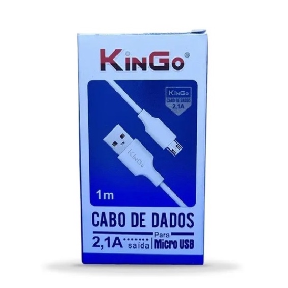 Kit 5un Cabo Dados E Carga Kingo 1m 2 1a Micro Usb V8 Shopee Brasil