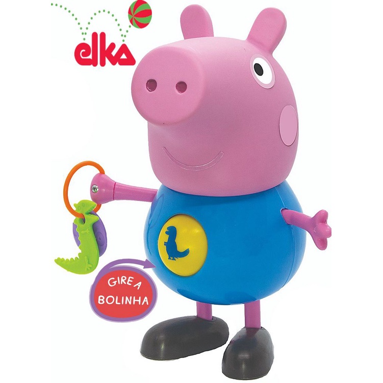 Boneco George Peppa Pig Baby Gire A Bolinha Brinquedos Meninos