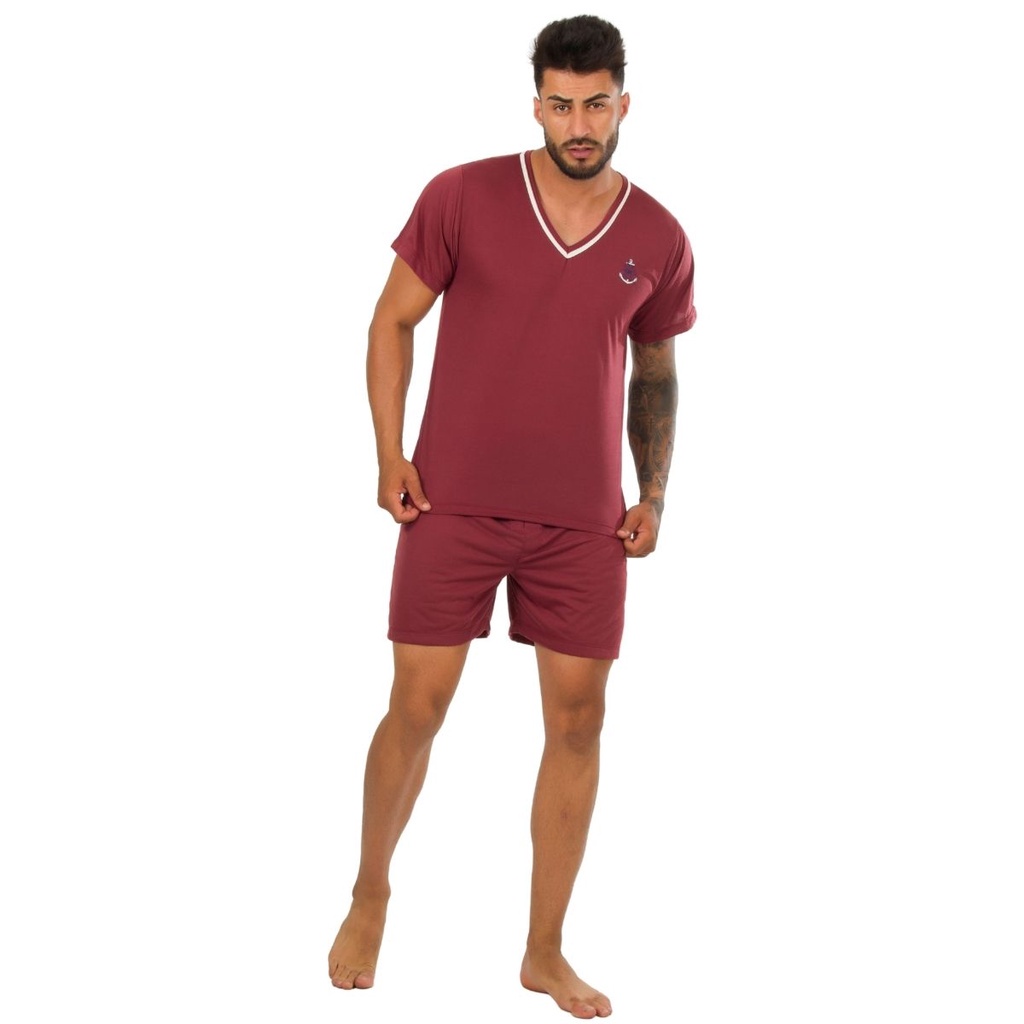 Pijama Masculino Adulto Manga Curta E Short Curto Shopee Brasil