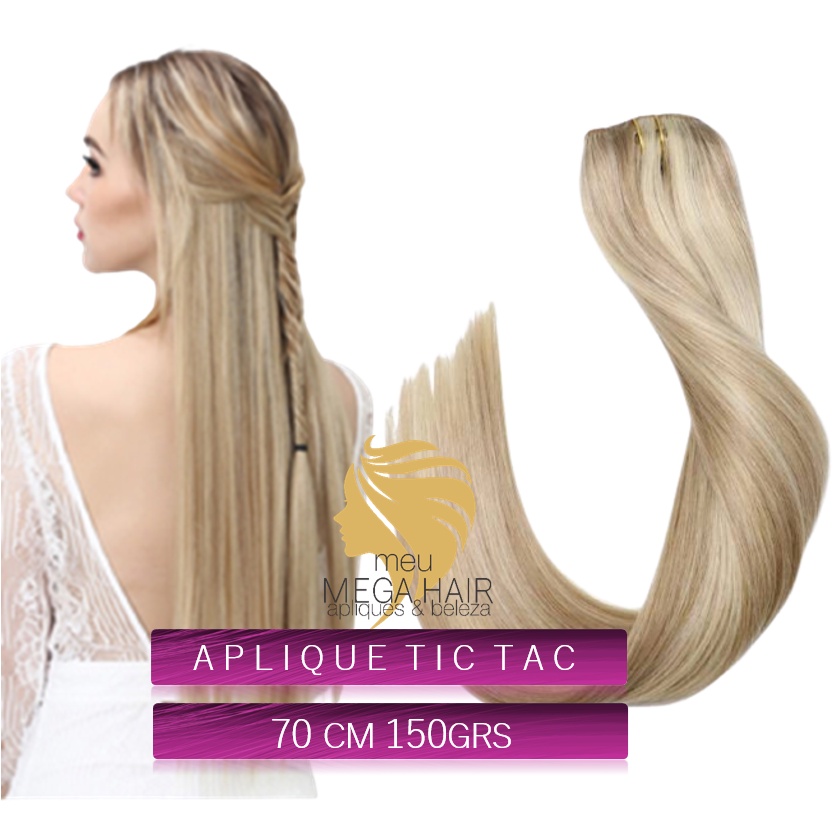 Alongamento Cabelo Tic Tac Loiro Clarisismo Cm Mega Hair Aplique Mega